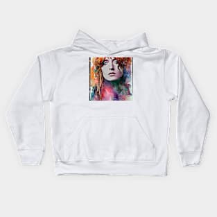 portrait of Florence Welch Kids Hoodie